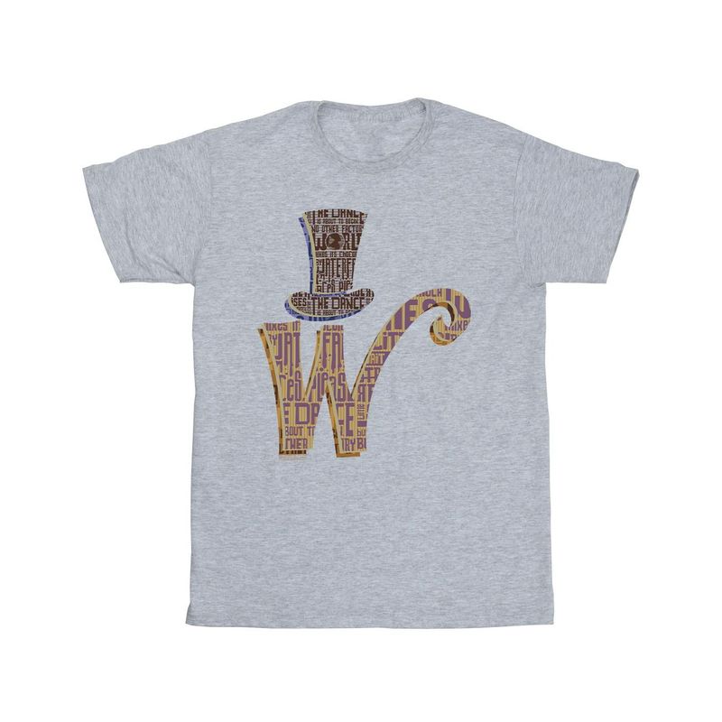 Willy Wonka Boys W Logo Hat T-Shirt / Sports Grey
